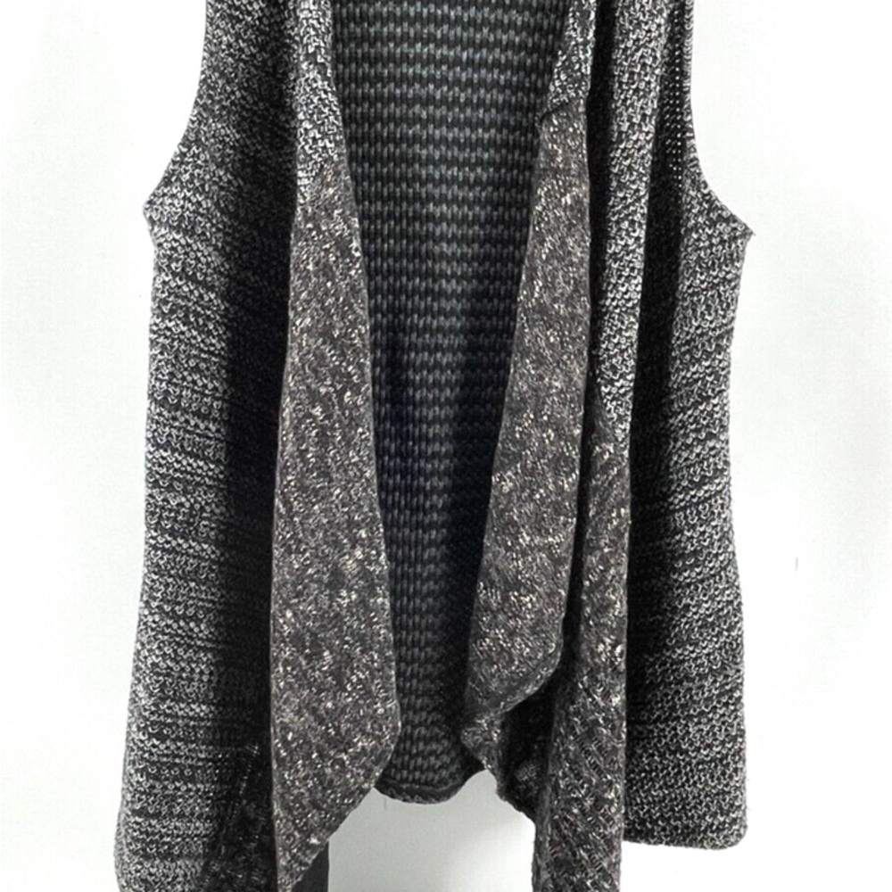Sanctuary Women's Gray Open Drape Front Knit Sweater Sleeveless Size L